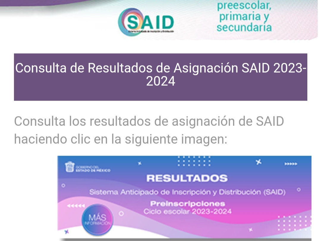 Resultados SAID 20232024 se publicarán el 1 de agosto