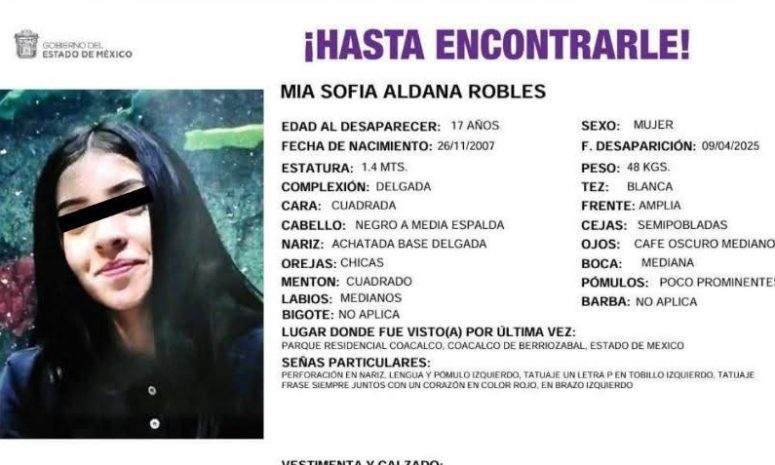 Falta localizar 2 mujeres de 6 reportadas desaparecidas en Coacalco