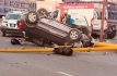 Volcadura deja una mujer lesionada en la México-Texcoco