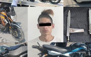 Detienen a delincuente con armas y 6 vehículos robados, en Chalco