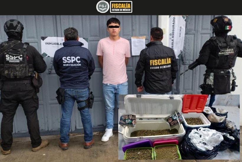 Catean domicilio en Ecatepec y decomisan 37 kilogramos de narcóticos
