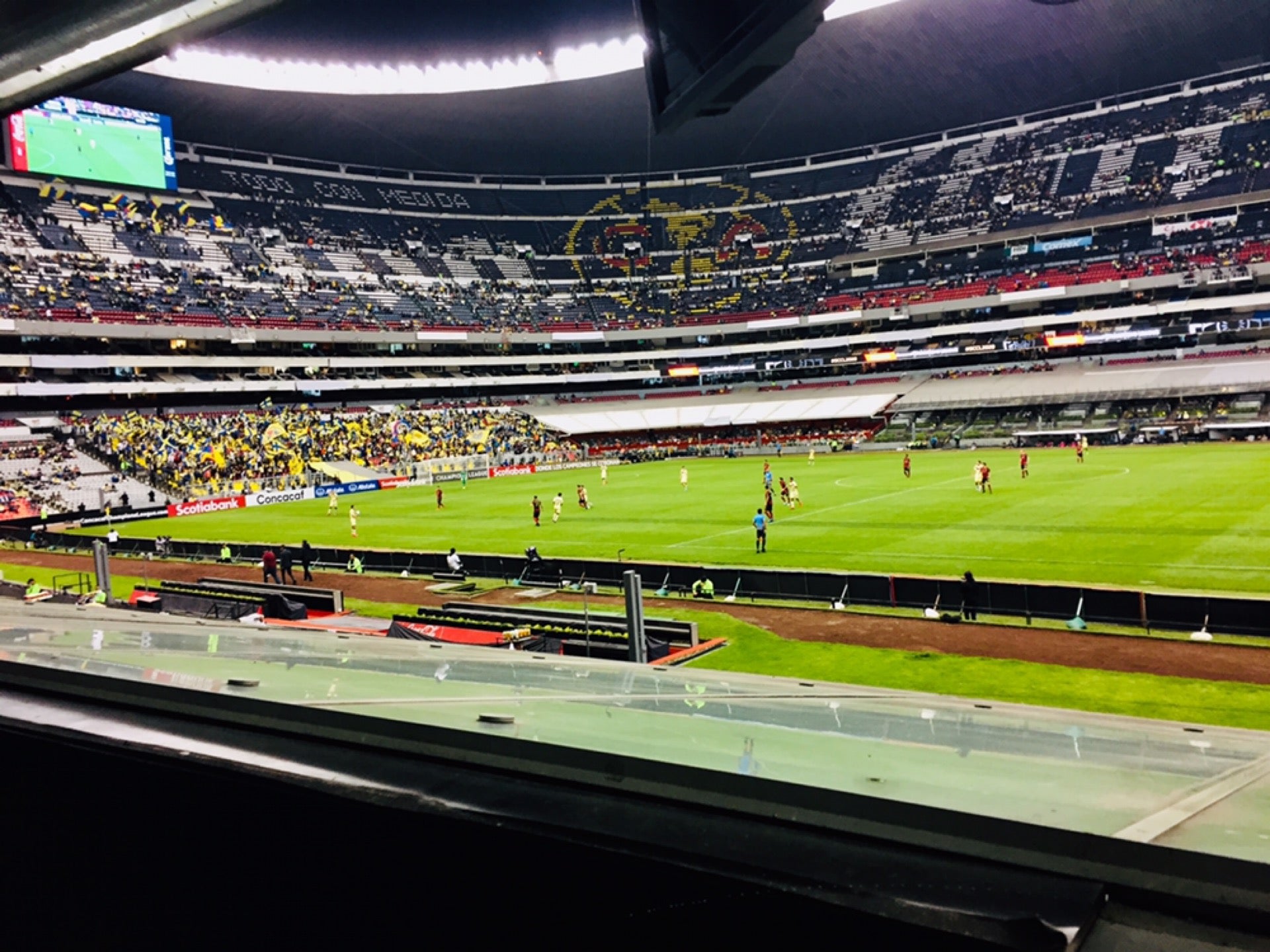 La vista desde los palcos en el Estadio Azteca