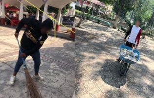 Comienzan a realizar trabajo comunitario infractores de Ecatepec