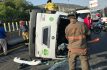 Volcadura de transporte público en la México-Pachuca deja 6 lesionados