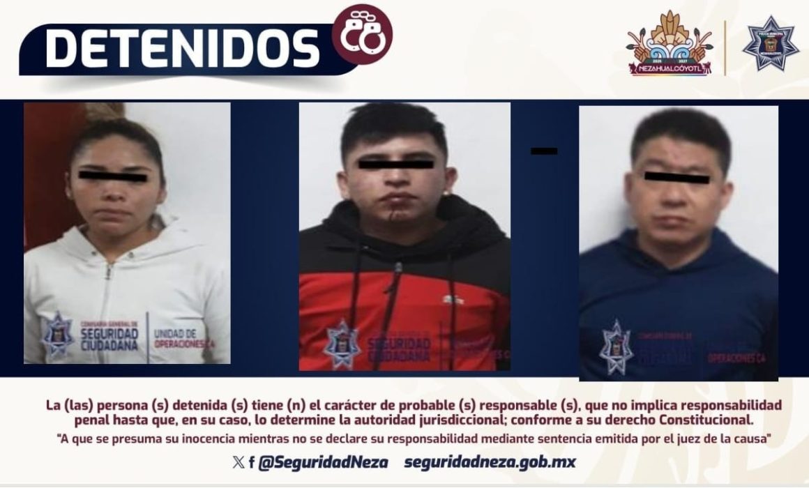 Caen tres con armas y droga en un bar de Nezahualcóyotl, Edomex