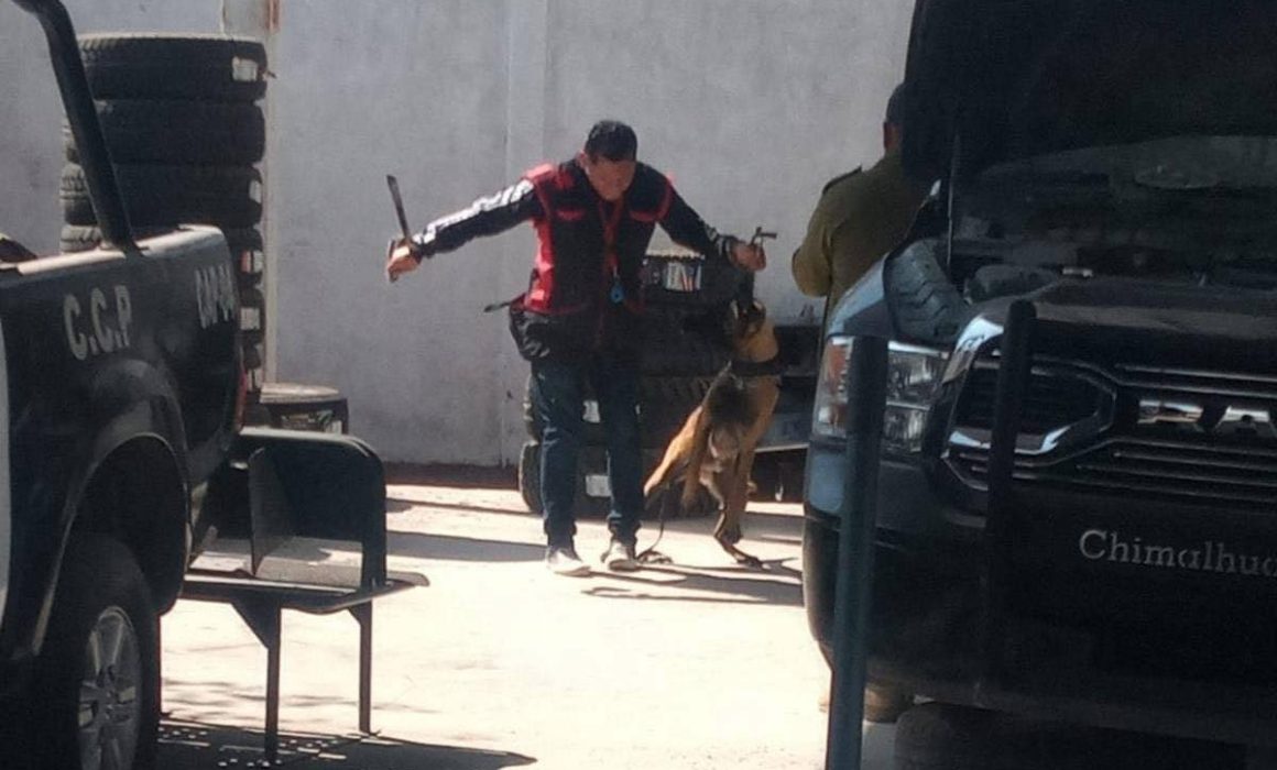 Captan a policías municipales de Chimalhuacán maltratando perritos