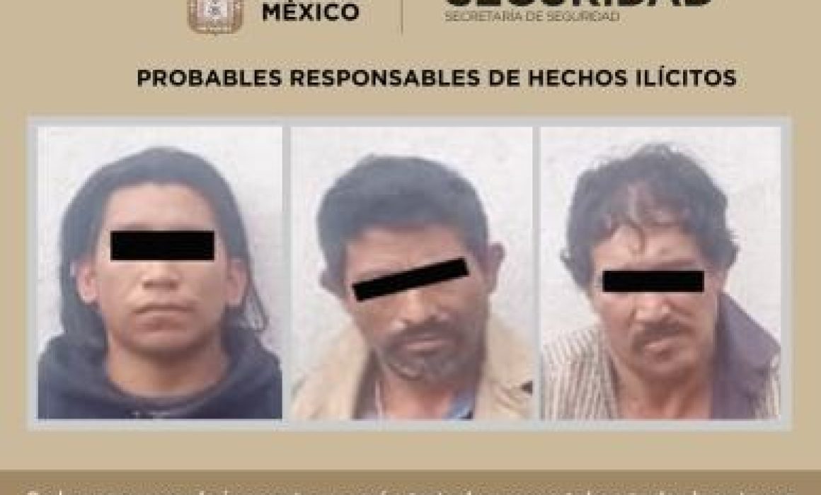 Capturan a 3 por tráfico de armas prohibidas y robo con violencia