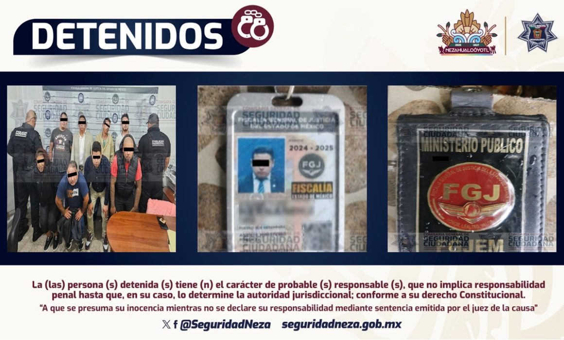 Detienen a 8 sujetos por hacerse pasar por miembros del ministerio público