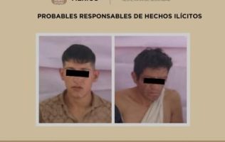 Detienen a dos sujetos por robo de negocio en Chimalhuacán