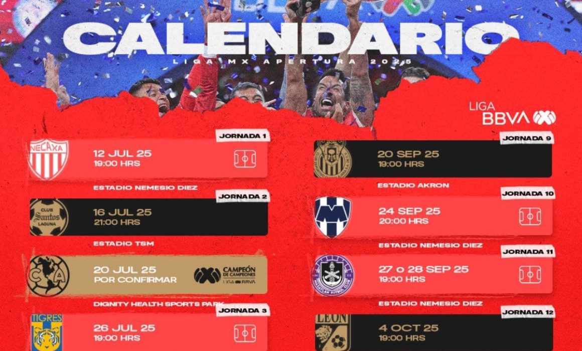 Listo calendario de la LigaMx; Toluca buscará defender su título