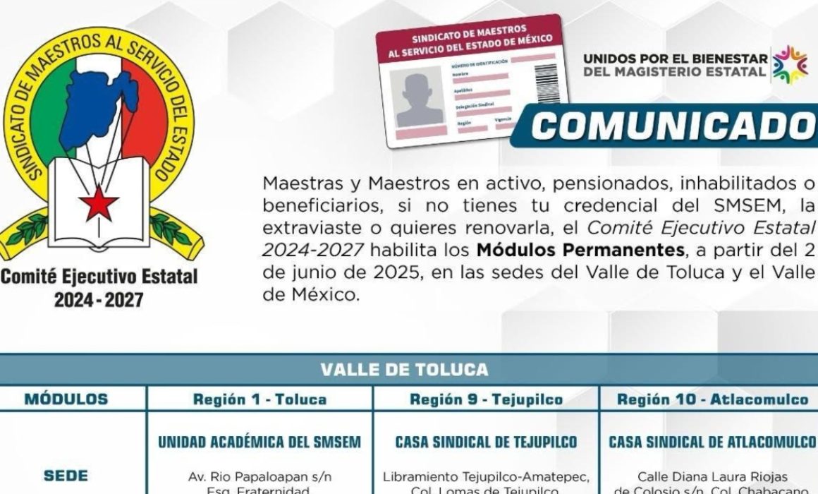 Tramita tu credencial SMSEM en los módulos permanentes desde junio 2025
