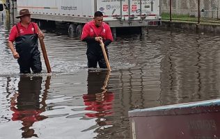 Bajo el agua la zona industrial de Lerma