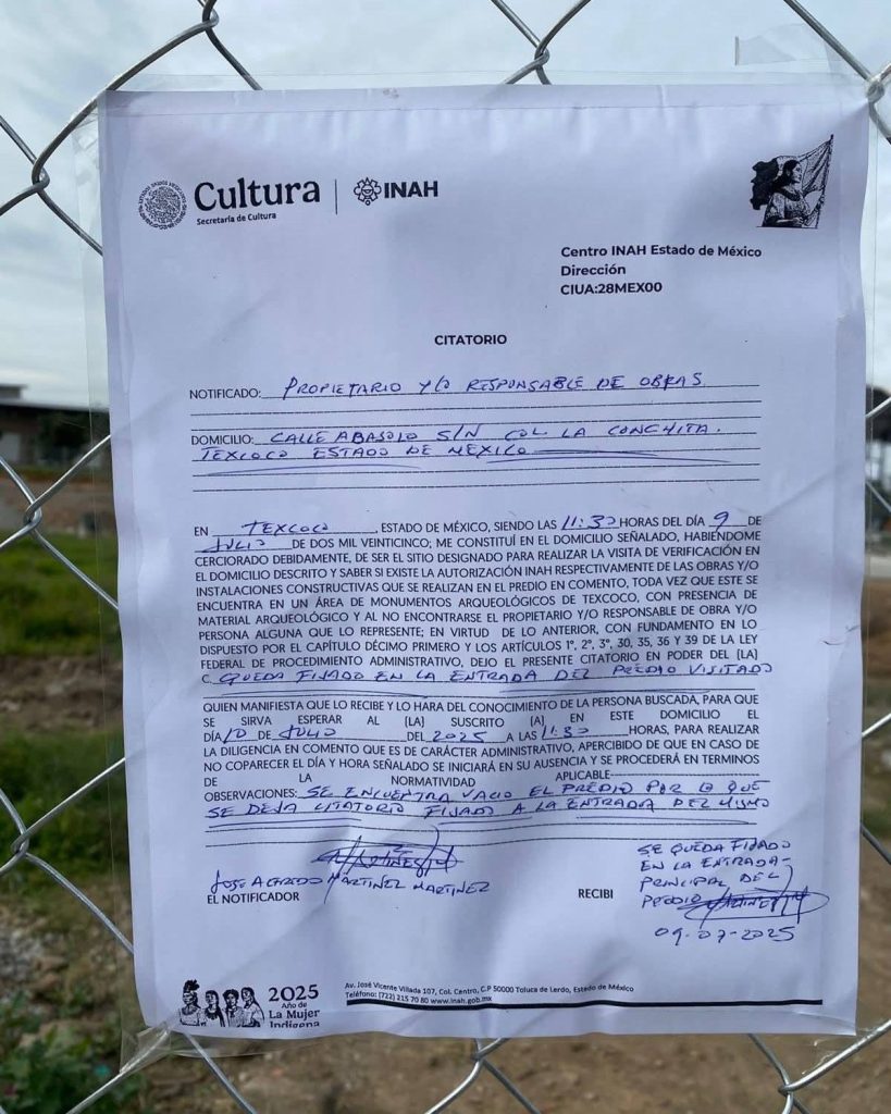 Suspende INAH construcción junto al Acueducto del Rey en Texcoco
FOTO: CR Comunicación Texcoco