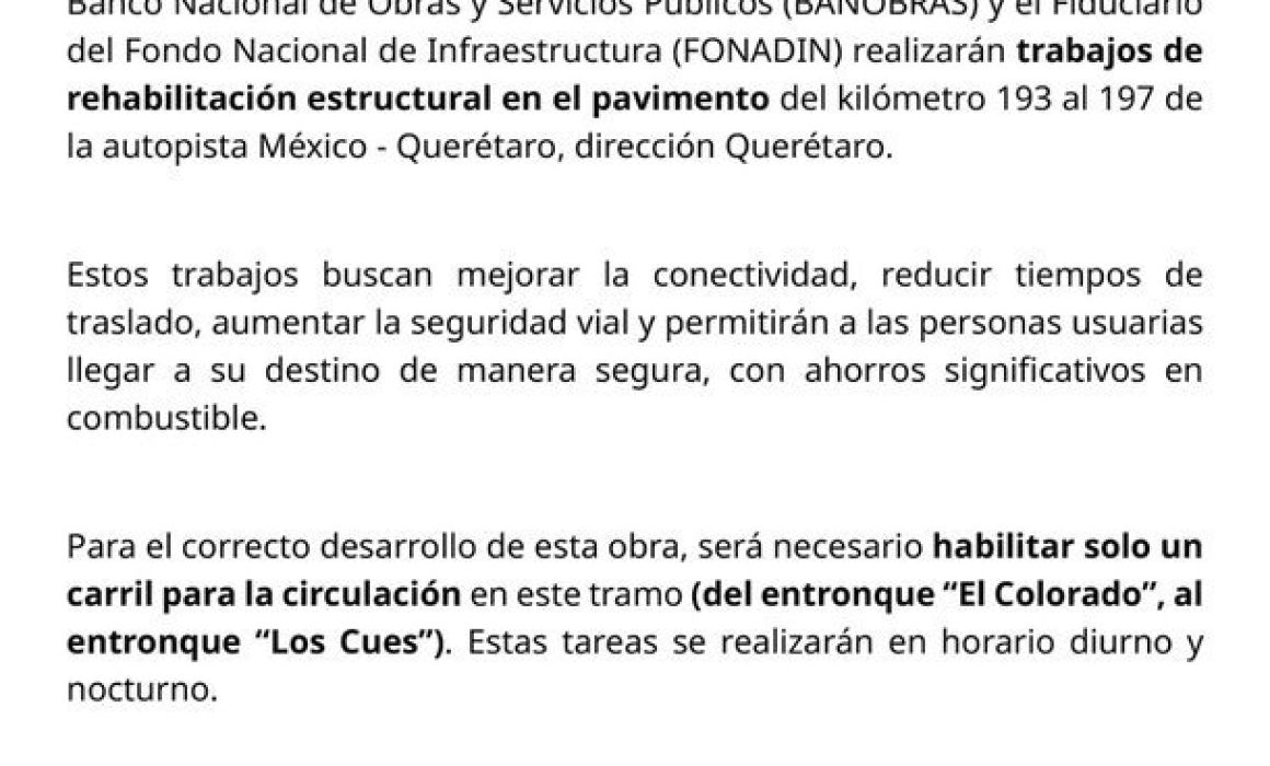 Darán su manita de gato a la México-Querétaro