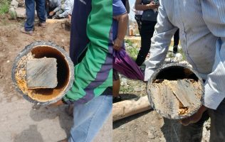 Hallan polines dentro de tubería de agua potable en Huehuetoca