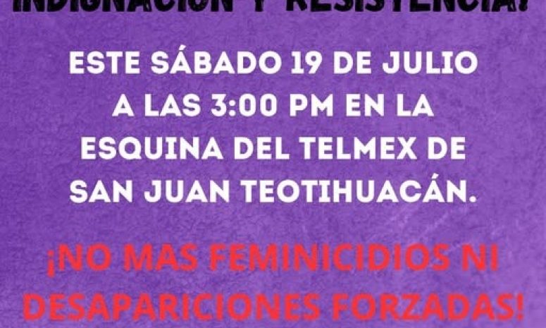 Ante ola feminicidios colectivos convocan a movilización en Teotihuacán