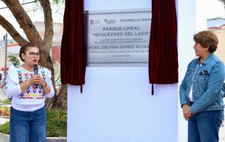 Inaugura Delfina y Sánchez Osorio parque lineal en Acolman