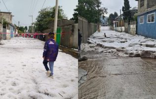 Intensa granizada en Chalco