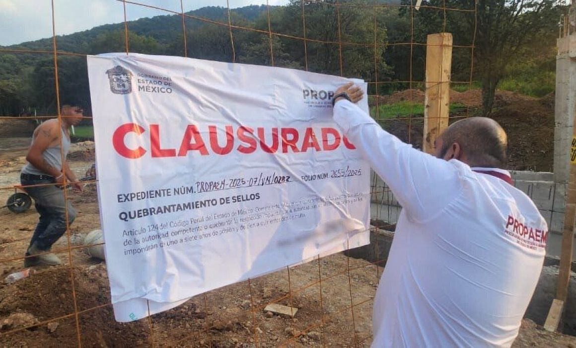 Intervienen autoridades obra en zona protegida de Atizapán
