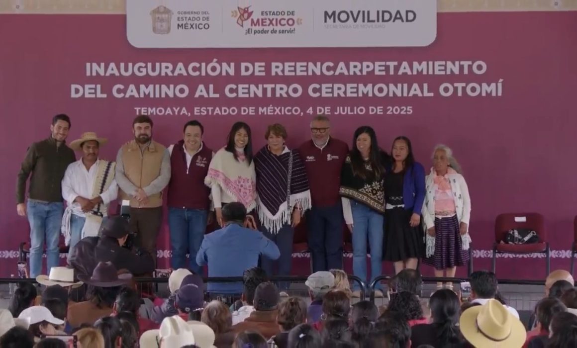 Rehabilita Delfina Gómez camino al Centro Ceremonial Otomí de Temoaya