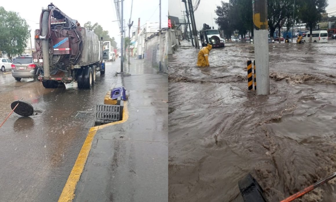Reportan encharcamientos e inundaciones en Ecatepec y Tultitlán