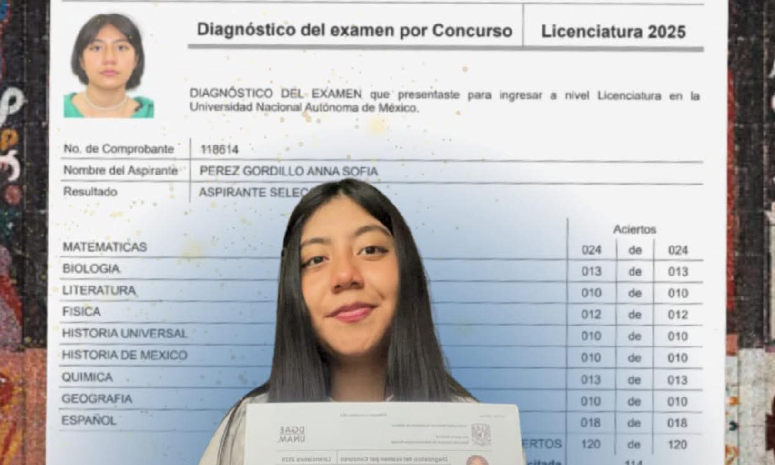 Logra estudiante de  Ecatepec puntaje perfecto para entrar a la UNAM  