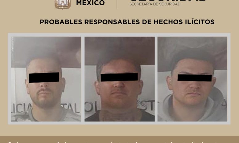 Atrapan elementos de la SSEM a tres probables homicidas
