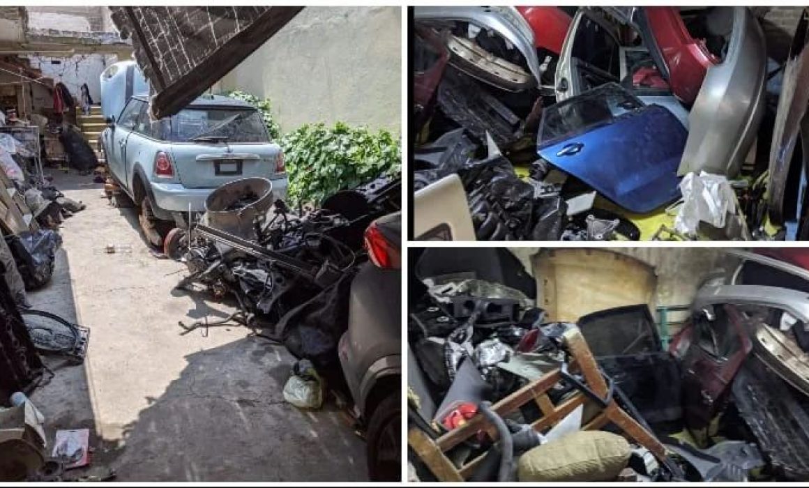 Descubren bodega con autopartes robadas en Nezahualcóyotl