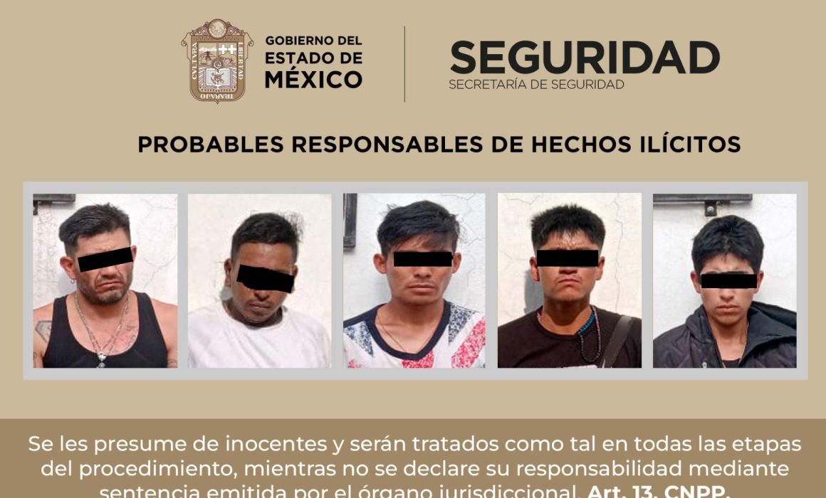 Detienen a cinco sujetos en Huehuetoca viajaban en su mortalika robada