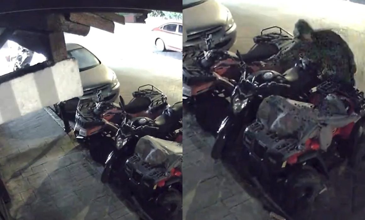 Graban a sujeto desvalijando moto en Valle de Bravo