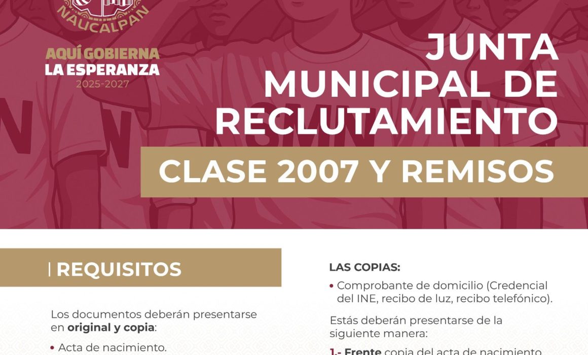 Invita Naucalpan a regularizar servicio militar de jóvenes