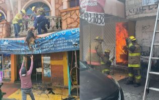 Rescatan a perrito durante incendio en vivienda de Los Reyes La Paz