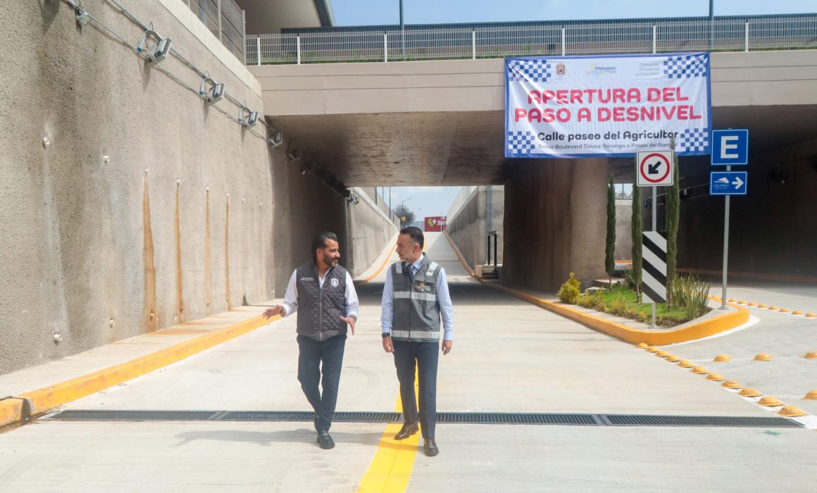 Estrenan paso a desnivel y calles en Metepec para mejorar movilidad urbana