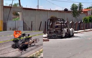 Queman patrulla frente a la presidenta municipal de Nextlalpan