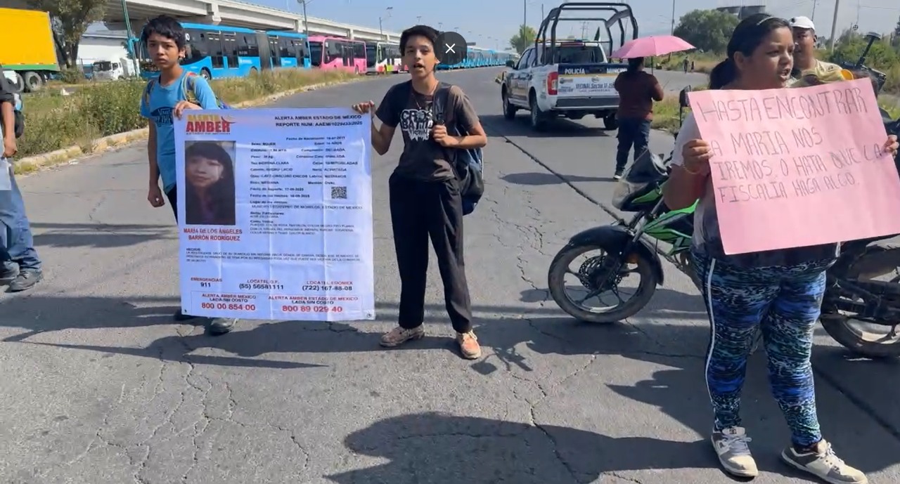 Bloquean Av. Central en Ecatepec para exigir búsqueda de menor desaparecida
