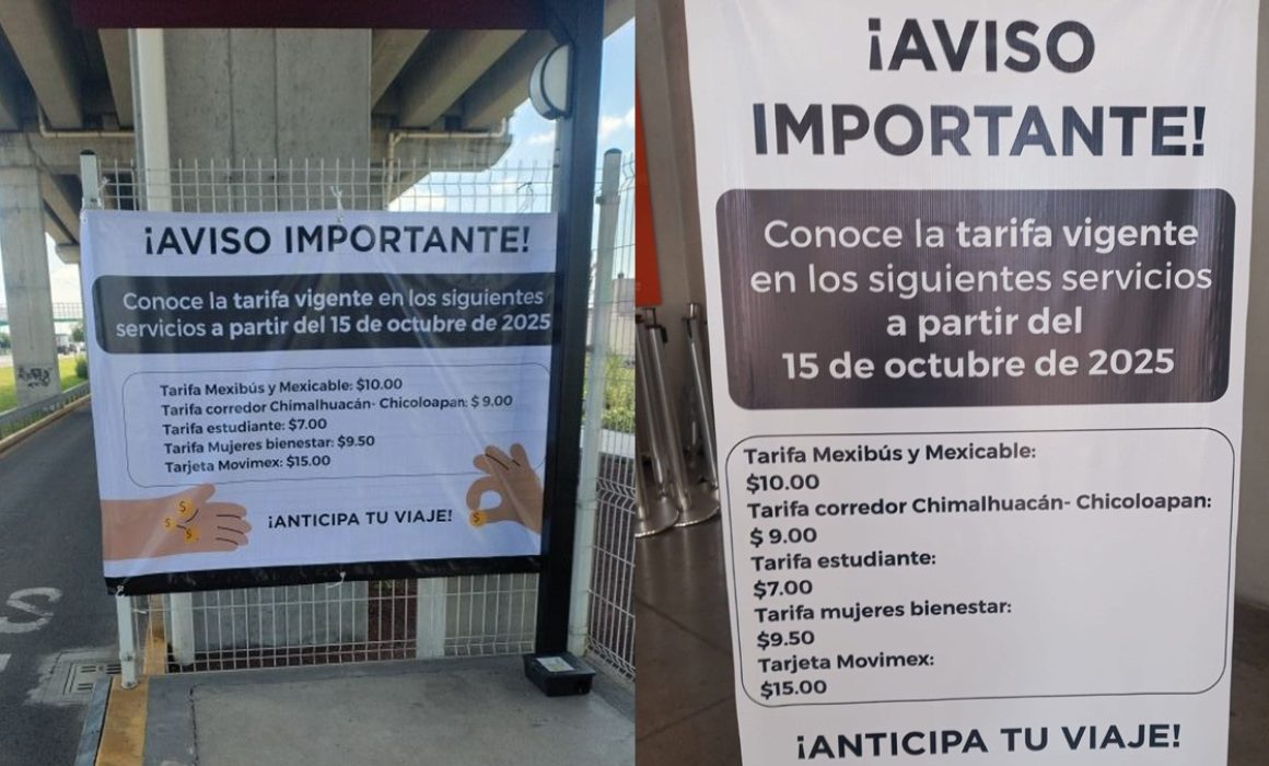 Instala Mexibús y Mexicable su nueva tarifa en paraderos