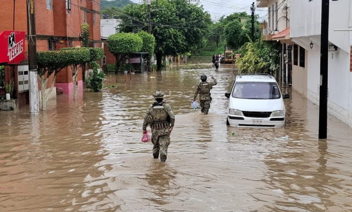 Plan Marina en fase de auxilio en el norte de Veracruz tras lluvias