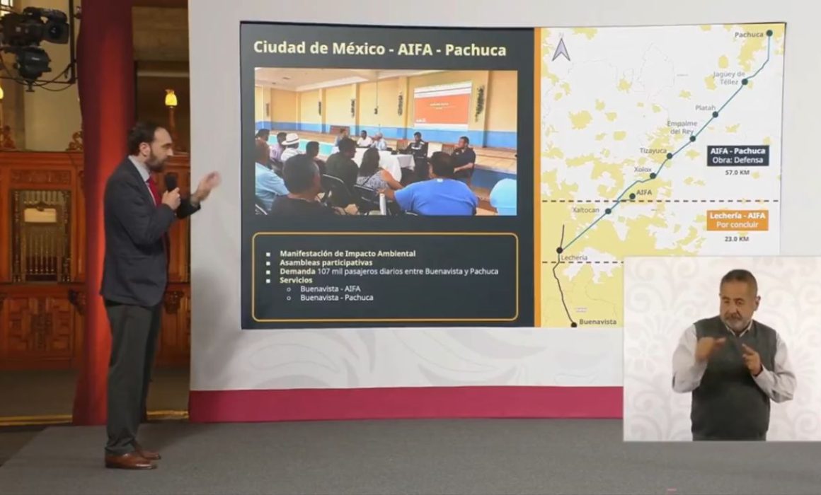 Presenta gobierno avances del tren de pasajeros Ciudad de México-AIFA-Pachuca