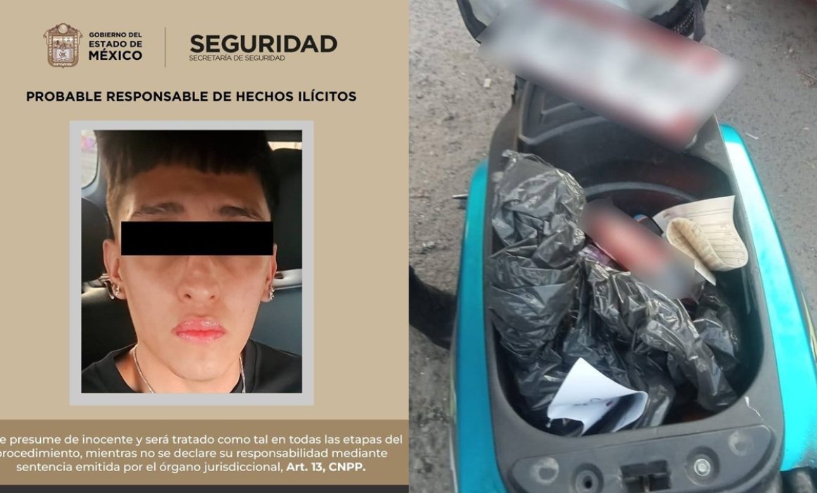 SSEM asegura motocicleta y detiene a hombre armado en Ecatepec