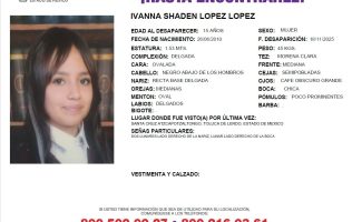Buscan a Ivanna Shaden, estudiante de 15 años desaparecida en Toluca