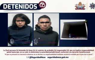Detienen a pareja en Nezahualcóyotl por robar una pantalla de hotel