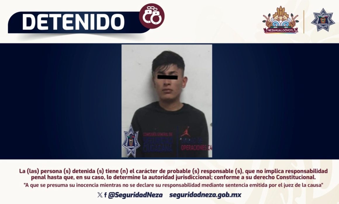 Detienen en Nezahualcóyotl a joven por violencia de género