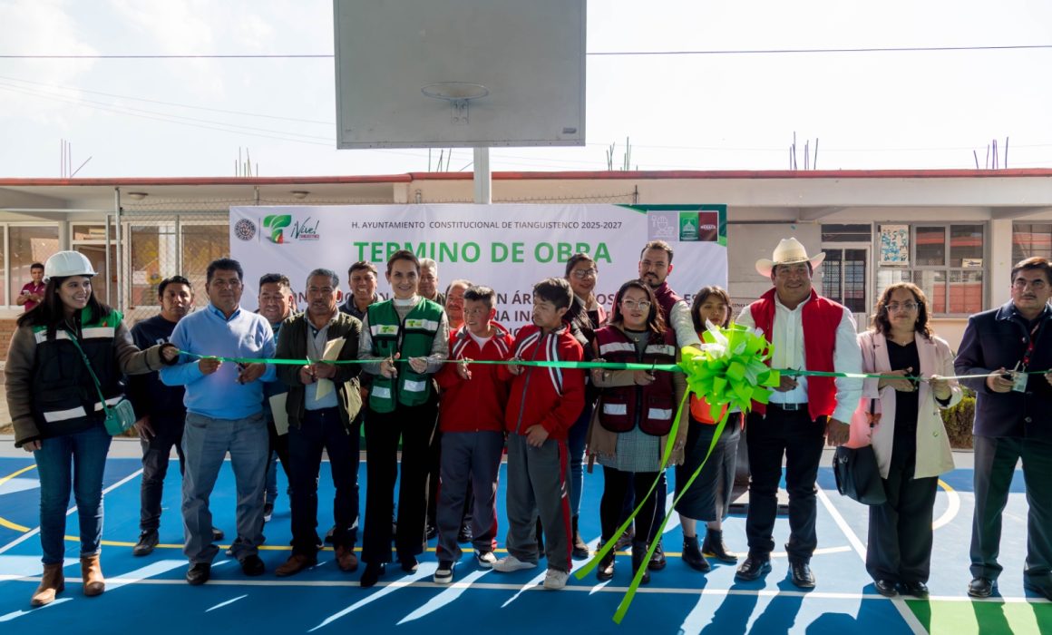 Fortalece Tianguistenco educación con nueva techumbre escolar