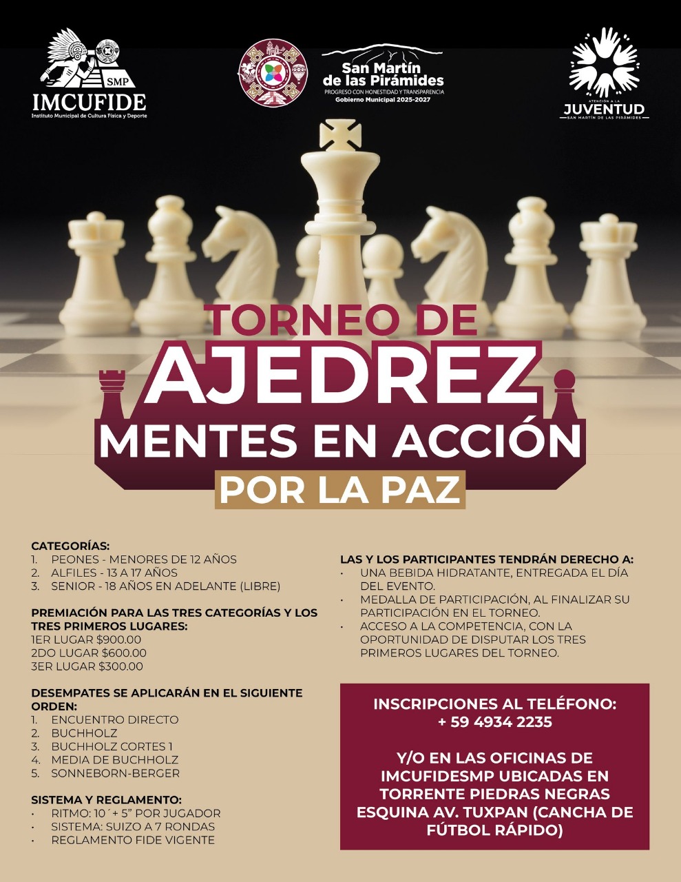 Invita S. Martín de las Pirámides al torneo de ajedrez Mentes en Acción ...