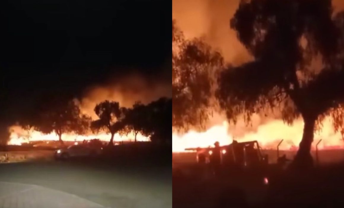 Reportan incendio junto a la Pirámide de la Luna en Teotihuacán