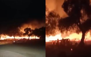 Reportan incendio junto a la Pirámide de la Luna en Teotihuacán