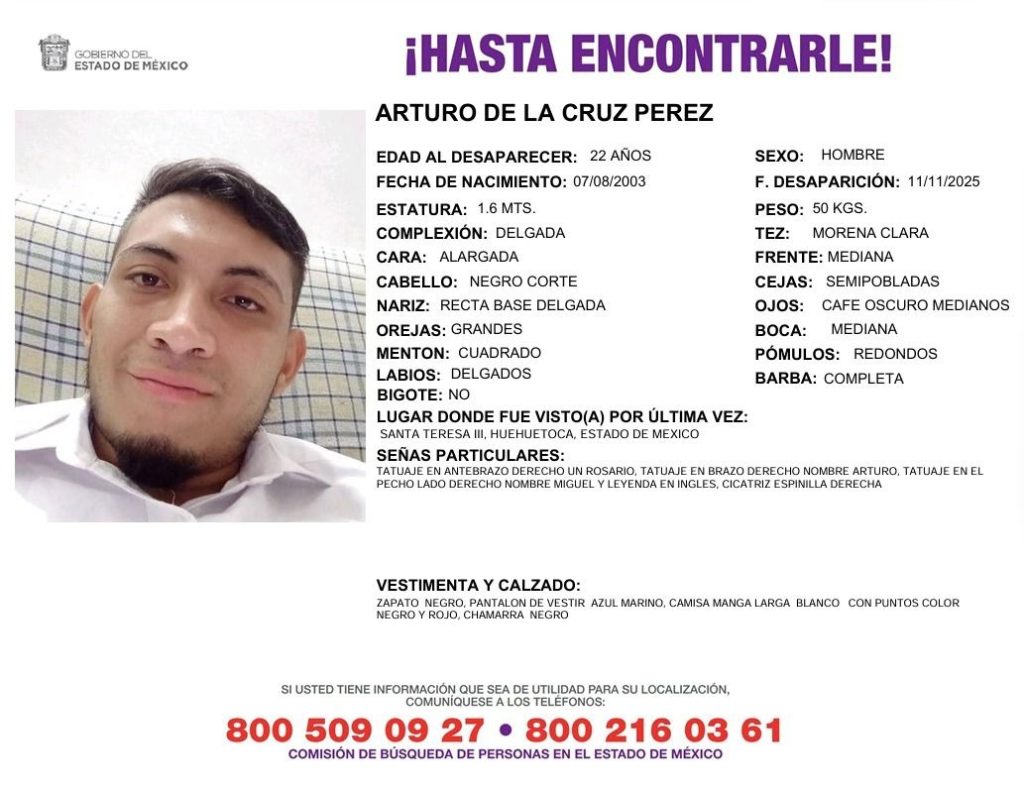 Fotos: Comisión de Búsqueda de Personas del Edoméx