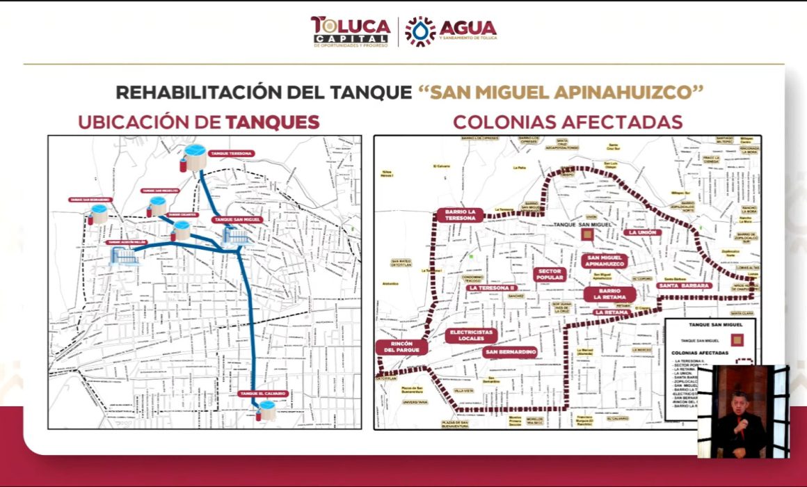 Suspenden agua en colonias de Toluca por obras de rehabilitación