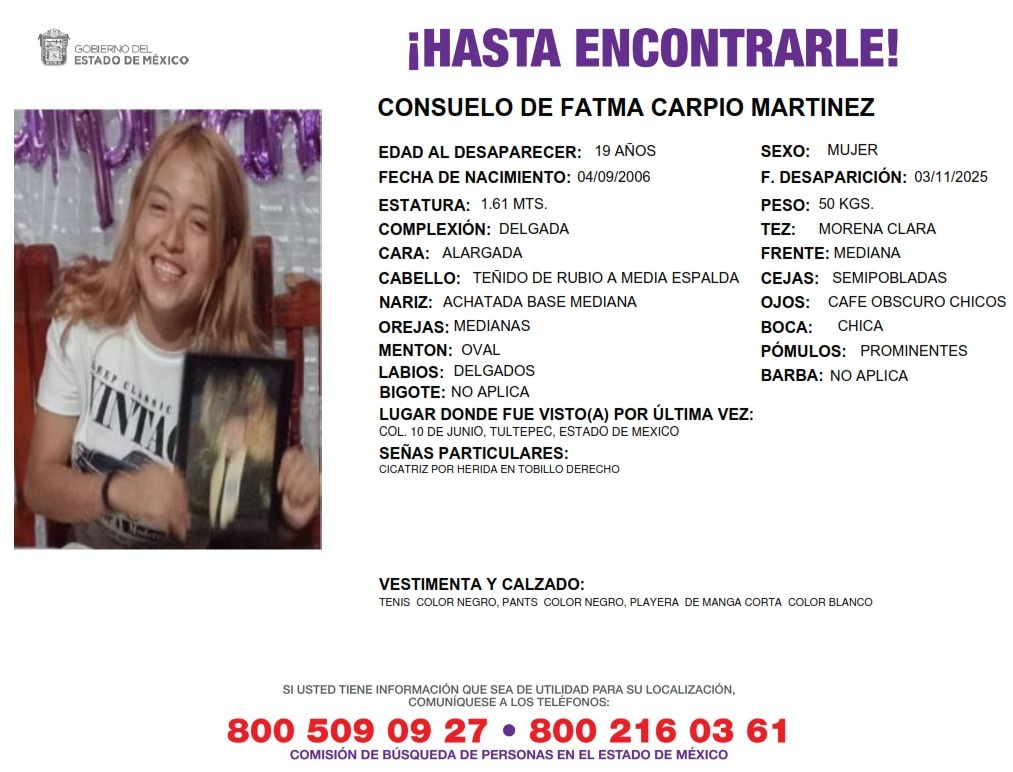Fémina desaparecida en Tultepec
