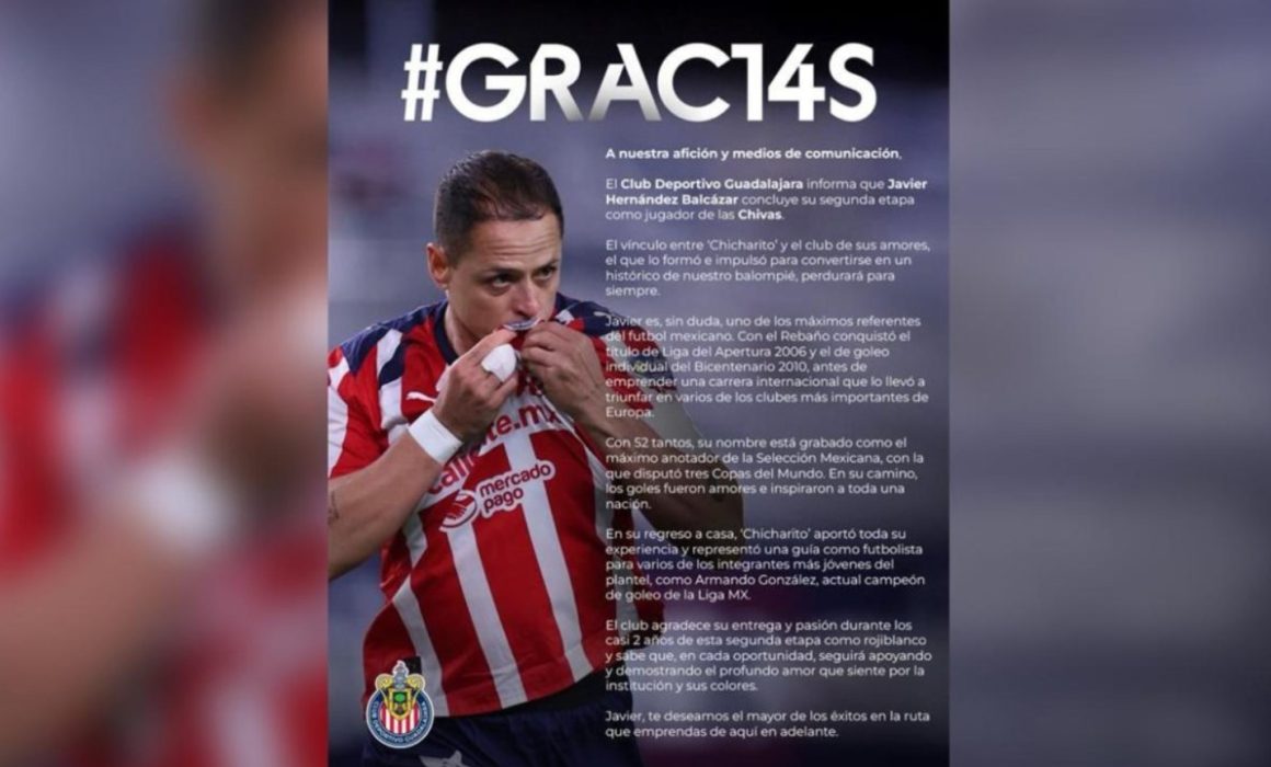 Anuncia Chivas la salida de Chicharito